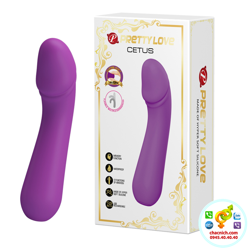 Sex toy mini siêu mềm Prettylove Cetus 12 chế độ rung