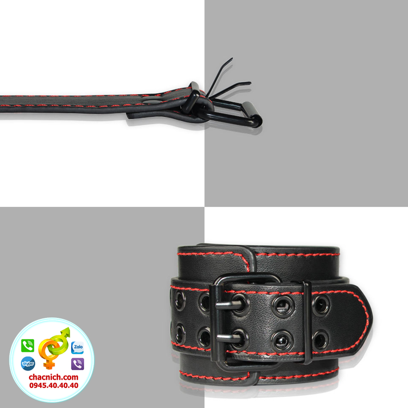 Bộ còng tay hoặc chân bằng da cao cấp Bondage Fetish Pleasure Ankle cuffs LV1654