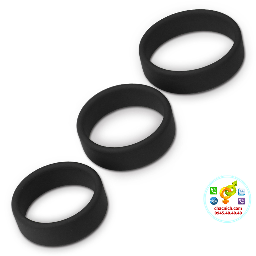 Bộ 3 vòng Cockrings mỏng Lovetoy Power Plus Soft Silicone Pro Ring LV443002
