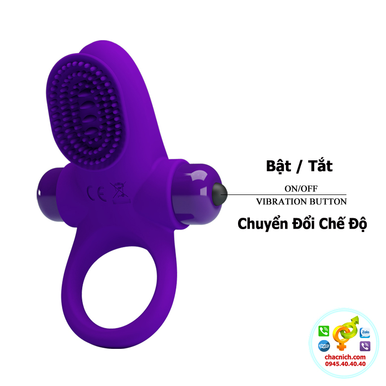 Vòng rung điểm G 10 chế độ có gai Prettylove Vibration Ring II