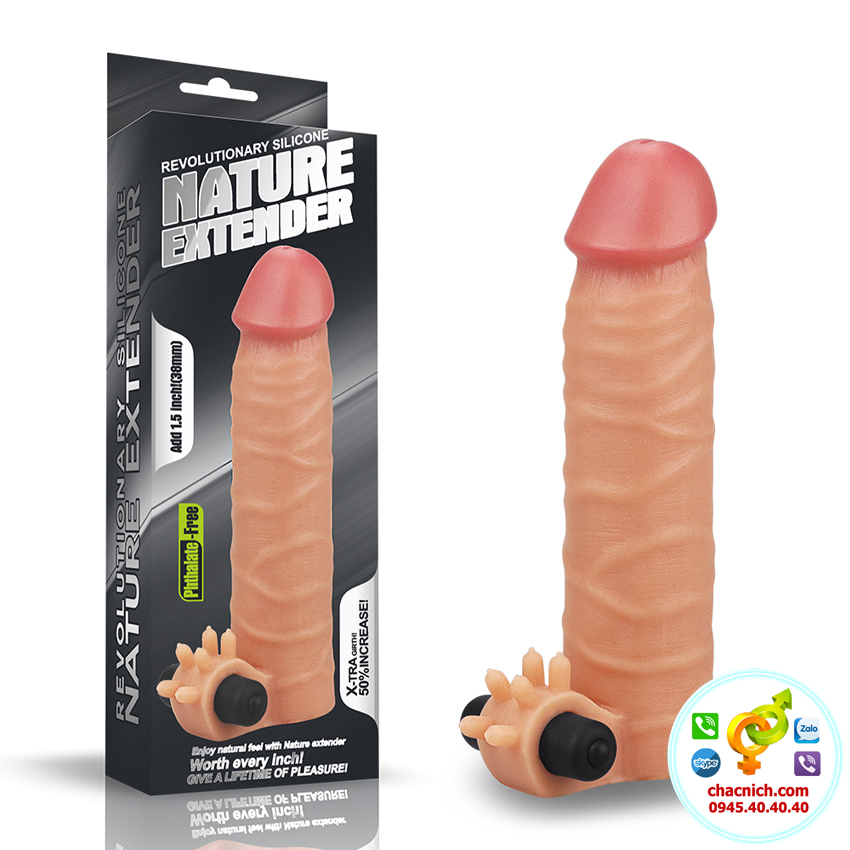 Bao cao su đôn dên giống như thật và dài khủng đến 18cm kèm đạn rung Love Toy