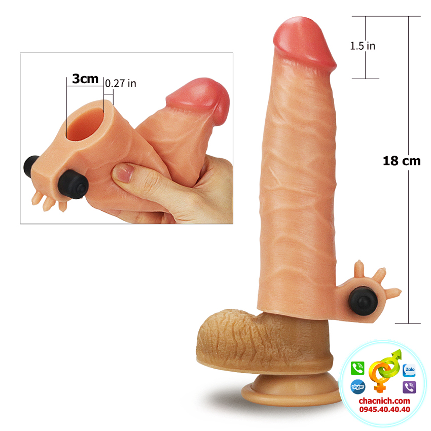 bao cao su đôn dên như thật có kèm theo cục rung