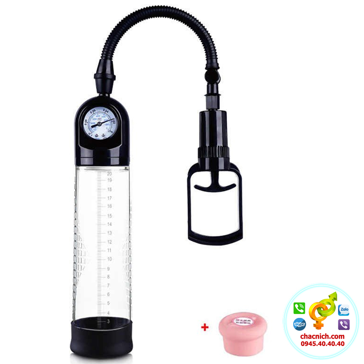 Máy Tập To Và Dài Cậu Nhỏ Có Đồng Hồ Đo Áp Xuất Men Penis Pump