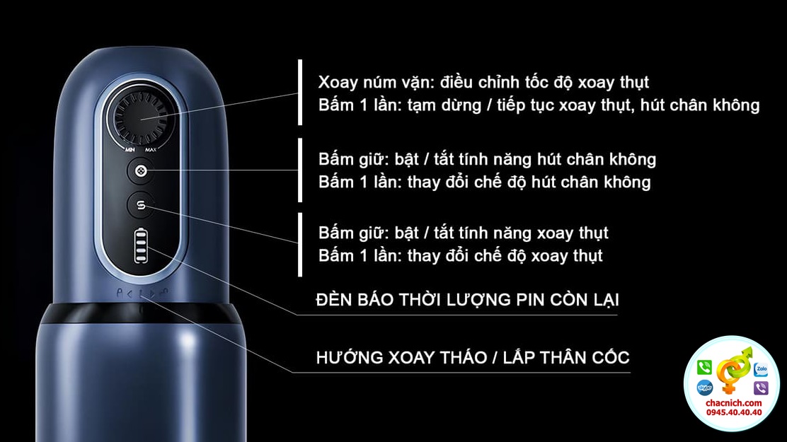 Máy xoay thụt cầm tay và gắn tường Svakom Godwin