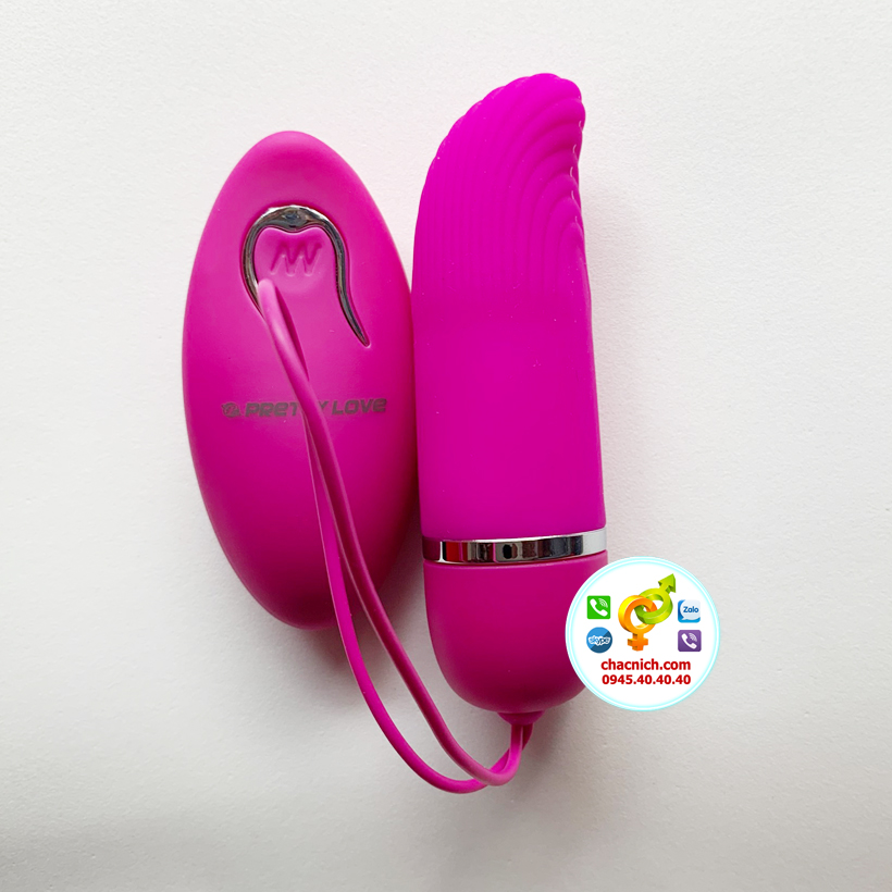 Trứng rung tình yêu không dây 12 chế độ có gân hình chiếc lưỡi cong Prettylove Deirdre