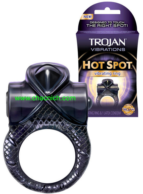 nhẫn rung đeo cu thay pin được Trojan Hot Spot